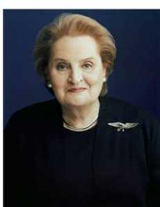 Madeleine Albright, the first female US Secretary of State.