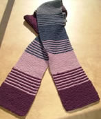 Berry Parfait scarf - simple garter stitch