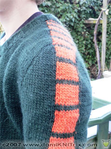 Detail of the Vrroom pullover shoulder