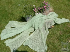Miriam knit these shawls in 80 hours!