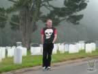 Skull vest at cemetary